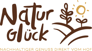 Naturglück Logo mit Slogan - Naturglück Markenname, Markenslogan und Markenlogo Bild